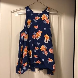Cute bright blue floral tank